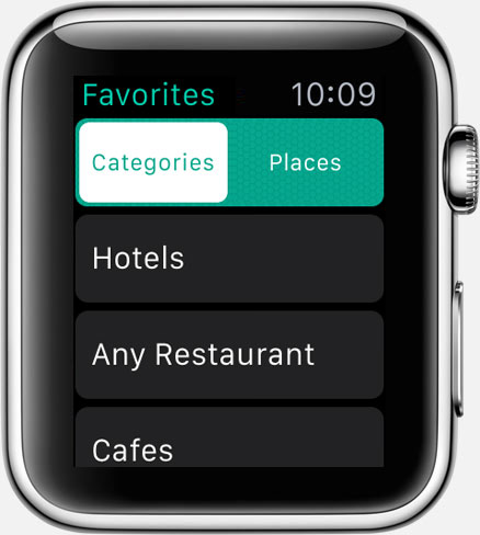 Where To? for Apple Watch: favorite categories