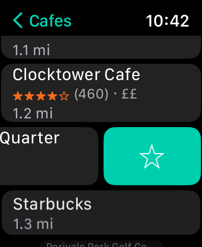 Where To? for Apple Watch: Swipe to favorite